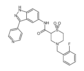 4-(2-fluorobenzyl)-N-(3-(pyridin-4-yl)-1H-indazol-5-yl)thiomorpholine-2-carboxamide 1,1-dioxide 1361483-35-3