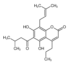 478-67-1 4-丙基-5,7-二羟基-6-(3-甲基丁酰基)-8-(3-甲基-2-丁烯基)-2H-1-苯并吡喃-2-酮