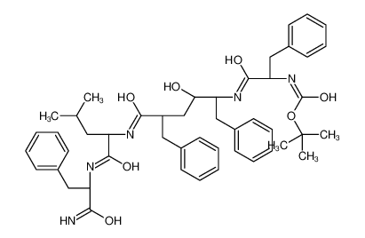 tert-butyl N-[(2S)-1-[[(2S,3S,5R)-6-[[(2S)-1-[[(2S)-1-amino-1-oxo-3-phenylpropan-2-yl]amino]-4-methyl-1-oxopentan-2-yl]amino]-5-benzyl-3-hydroxy-6-oxo-1-phenylhexan-2-yl]amino]-1-oxo-3-phenylpropan-2-yl]carbamate 132565-30-1