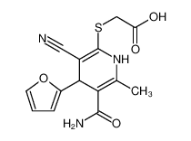 Acetic acid, 2-[[5-(aminocarbonyl)-3-cyano-4-(2-furanyl)-1,4-dihydro-6-methyl-2-pyridinyl]thio]-