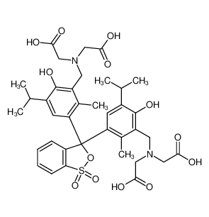 Acetic acid,[3H-2,1-benzoxathiol-3-ylidenebis[(6-hydroxy-5-isopropyl-2-methyl-m-phenylene)methylenenitrilo]]tetra-, S,S-dioxide, tetrasodium salt 1945-77-3