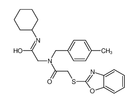 N<sup>2</sup>-[(1,3-Benzoxazol-2-ylsulfanyl)acetyl]-N-cyclohexyl-N<sup>2</sup>-(4-methylbenzyl)glycinamide 606098-47-9