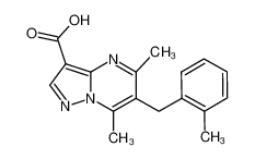 5,7-Dimethyl-6-(2-methylbenzyl)pyrazolo-[1,5-a]pyrimidine-3-carboxylic acid 440650-70-4