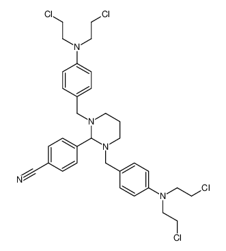 4-[1,3-bis[[4-[bis(2-chloroethyl)amino]phenyl]methyl]-1,3-diazinan-2-yl]benzonitrile 17761-51-2