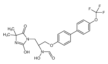 N-[(2S)-1-(4,4-dimethyl-2,5-dioxoimidazolidin-1-yl)-3-[4-[4-(trifluoromethoxy)phenyl]phenoxy]propan-2-yl]-N-hydroxyformamide 220614-50-6