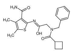 2-{[N-Benzyl-N-(cyclobutylcarbonyl)glycyl]amino}-4,5-dimethyl-3-t hiophenecarboxamide 606110-64-9