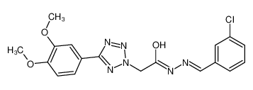 N-[(E)-(3-chlorophenyl)methylideneamino]-2-[5-(3,4-dimethoxyphenyl)tetrazol-2-yl]acetamide