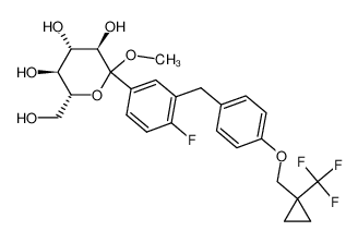 1360569-10-3 (3R,4S,5S,6R)-2-(4-fluoro-3-(4-((1-( trifluoromethyl)cyclopropyl)methoxy)benzyl)phenyl)-6-(hydroxymethyl)-2-methoxytetrahydro-2H-pyran-3,4,5-triol