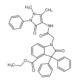 3,3-Diphenyl-4-ethoxycarbonyl-2-oxoindoline-1-acet-4-antipyrylamide 100549-89-1
