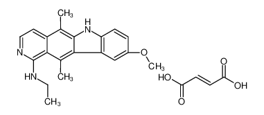 but-2-enedioic acid,N-ethyl-9-methoxy-5,11-dimethyl-6H-pyrido[4,3-b]carbazol-1-amine 115464-63-6