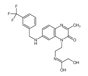 2-hydroxy-N-[2-[3-methyl-2-oxo-7-[[3-(trifluoromethyl)phenyl]methylamino]quinoxalin-1-yl]ethyl]acetamide 1018675-35-8