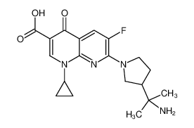 7-[3-(2-aminopropan-2-yl)pyrrolidin-1-yl]-1-cyclopropyl-6-fluoro-4-oxo-1,8-naphthyridine-3-carboxylic acid