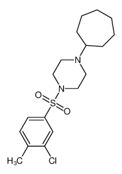 Piperazine, 1-[(3-chloro-4-methylphenyl)sulfonyl]-4-cycloheptyl- (9CI)