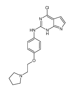 4-chloro-N-[4-(2-pyrrolidin-1-ylethoxy)phenyl]-7H-pyrrolo[2,3-d]pyrimidin-2-amine 1142945-83-2