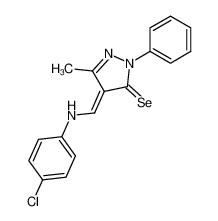 4-(((4-chlorophenyl)amino)methylene)-3-methyl-1-phenyl-1H-pyrazole-5(4H)-selenone 109576-79-6