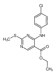 4-(4-chloro-anilino)-2-methylsulfanyl-pyrimidine-5-carboxylic acid ethyl ester 107622-03-7