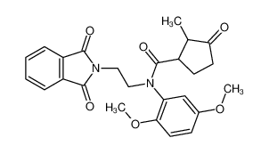 N-(2,5-dimethoxyphenyl)-N-[2-(1,3-dioxoisoindol-2-yl)ethyl]-2-methyl-3-oxocyclopentane-1-carboxamide 20462-42-4