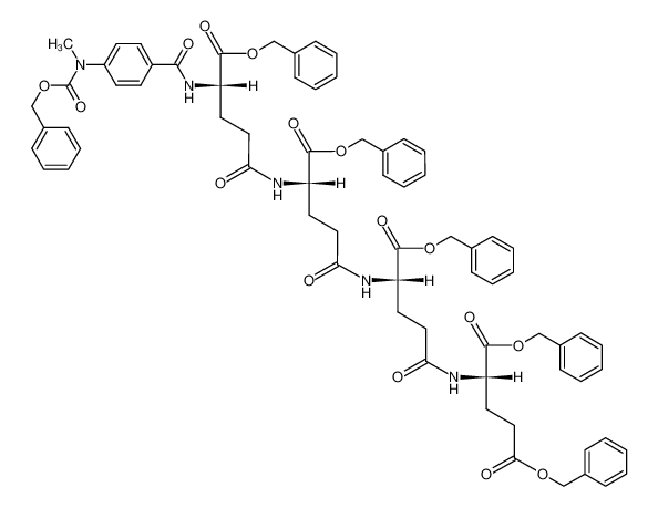 83816-94-8 spectrum, pentabenzyl (3S,8S,13S,18S)-1-(4-(((benzyloxy)carbonyl)(methyl)amino)phenyl)-1,6,11,16-tetraoxo-2,7,12,17-tetraazaicosane-3,8,13,18,20-pentacarboxylate