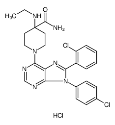 4-Piperidinecarboxamide, 1-[8-(2-chlorophenyl)-9-(4-chlorophenyl)-9H-purin-6-yl]-4-(ethylamino)-, hydrochloride 919516-56-6