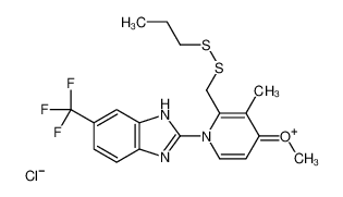 2-[4-methoxy-3-methyl-2-[(propyldisulfanyl)methyl]pyridin-1-ium-1-yl]-6-(trifluoromethyl)-1H-benzimidazole,chloride 124474-45-9