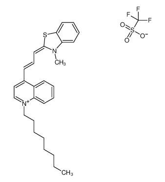 (2E)-3-methyl-2-[(E)-3-(1-octylquinolin-1-ium-4-yl)prop-2-enylide ne]-1,3-benzothiazole, trifluoromethanesulfonate 218300-22-2