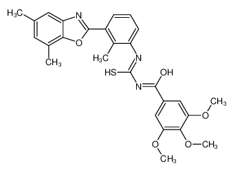 N-[[3-(5,7-dimethyl-1,3-benzoxazol-2-yl)-2-methylphenyl]carbamothioyl]-3,4,5-trimethoxybenzamide