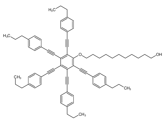 11-[2,3,4,5,6-pentakis[2-(4-propylphenyl)ethynyl]phenoxy]undecan-1-ol 671197-45-8