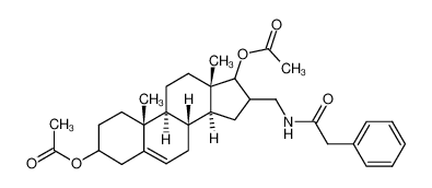 Acetic acid (8R,9S,10R,13S,14S)-3-acetoxy-10,13-dimethyl-16-(phenylacetylamino-methyl)-2,3,4,7,8,9,10,11,12,13,14,15,16,17-tetradecahydro-1H-cyclopenta[a]phenanthren-17-yl ester 101039-34-3