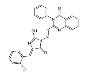 2-[(E)-[(4E)-4-[(2-氯苯基)亚甲基]-5-氧代-2-巯基咪唑烷-1-基]亚氨基甲基]-3-苯基喹唑啉-4-酮