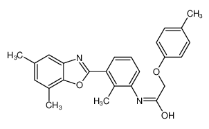 N-[3-(5,7-二甲基-2-苯并恶唑基)-2-甲基苯基]-2-(4-甲基苯氧基)-乙酰胺