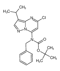 tert-butyl benzyi(S-chloro-3-iso-propyl pyrazolo[1,5-a]pyrimidin-7-yl)carbamate 1092444-33-1