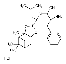 N-{(1R)-3-Methyl-1-[(1S,2S,6R,8S)-2,9,9-trimethyl-3,5-dioxa-4-boratricyclo[6.1.1.0<sup>2,6</sup>]dec-4-yl]butyl}-L-phenylalaninamide hydrochloride (1:1) 205393-21-1