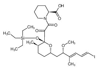 164592-78-3 (S)-1-(2-((2S,3R,6S)-6-((S,3E,5E)-6-iodo-2-methoxy-3-methylhexa-3,5-dien-1-yl)-3-methyl-2-((triethylsilyl)oxy)tetrahydro-2H-pyran-2-yl)-2-oxoacetyl)piperidine-2-carboxylic acid