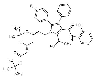 (6-{2-[2-(4-Fluoro-phenyl)-4-(2-hydroxy-phenylcarbamoyl)-5-isopropyl-3-phenyl-pyrrol-1-yl]-ethyl}-2,2-dimethyl-[1,3]-dioxane-4-yl)-acetic Acid, tert-Butyl Ester 265989-40-0