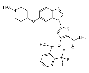 5-{6-[(1-Methyl-4-piperidinyl)oxy]-1H-benzimidazol-1-yl}-3-{(1R)- 1-[2-(trifluoromethyl)phenyl]ethoxy}-2-thiophenecarboxamide 929095-22-7