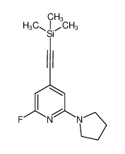 2-Fluoro-6-(pyrrolidin-1-yl)-4-((trimethylsilyl)-ethynyl)pyridine 1228665-47-1