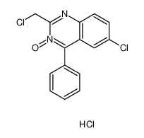 6-chloro-2-(chloromethyl)-3-oxido-4-phenylquinazolin-3-ium,hydrochloride 62299-17-6