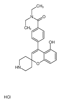 N,N-diethyl-4-(5-hydroxyspiro[chromene-2,4'-piperidine]-4-yl)benzamide,hydrochloride 850173-95-4