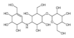 (2S,3R,4R,5S,6S)-2-(hydroxymethyl)-6-[(1R,2R,3S,4R,5R,6S)-2,3,5-trihydroxy-6-(hydroxymethyl)-4-[[(1R,4S,5R,6R)-4,5,6-trihydroxy-3-(hydroxymethyl)cyclohex-2-en-1-yl]amino]cyclohexyl]oxyoxane-3,4,5-triol 102583-47-1