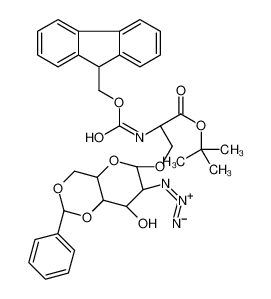 tert-butyl (2S)-3-[[(4aS,6S,7S,8R,8aR)-7-azido-8-hydroxy-2-phenyl-4,4a,6,7,8,8a-hexahydropyrano[3,2-d][1,3]dioxin-6-yl]oxy]-2-(9H-fluoren-9-ylmethoxycarbonylamino)propanoate 878483-02-4