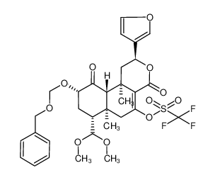 947596-83-0 (2S,6aS,7R,9S,10aS,10bR)-9-((benzyloxy)methoxy)-7-(dimethoxymethyl)-2-(furan-3-yl)-6a,10b-dimethyl-4,10-dioxo-1,4,6,6a,7,8,9,10,10a,10b-decahydro-2H-benzo[f]isochromen-5-yl trifluoromethanesulfonate