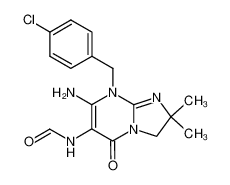 75184-74-6 spectrum, N-[7-Amino-8-(4-chloro-benzyl)-2,2-dimethyl-5-oxo-2,3,5,8-tetrahydro-imidazo[1,2-a]pyrimidin-6-yl]-formamide