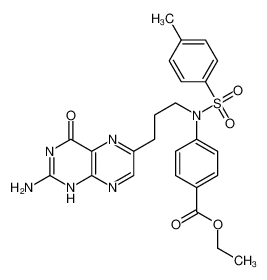 ethyl 4-[3-(2-amino-4-oxo-1H-pteridin-6-yl)propyl-(4-methylphenyl)sulfonylamino]benzoate 16907-10-1