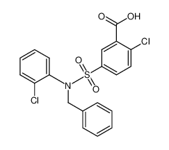 5-(N-benzyl-N-(2-chlorophenyl)sulfamoyl)-2-chlorobenzoic acid 735322-08-4