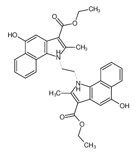 diethyl 5,5'-dihydroxy-2,2'-dimethyl-1,1'-(ethane-1,2-diyl)di(1H-benzo[g]indole)-3,3'-dicarboxylate 176693-97-3