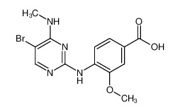 4-(5-bromo-4-(methylamino)pyrimidin-2-ylamino)-3-methoxybenzoic acid 1351762-21-4