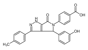 Benzoic acid, 4-[4,6-dihydro-4-(3-hydroxyphenyl)-3-(4-methylphenyl)-6-oxopyrrolo[3,4-c]pyrazol-5(1H)-yl]- 834903-43-4