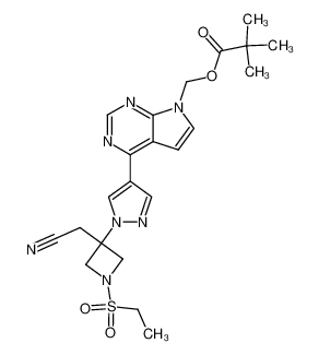 1187595-90-9 (4-(1-(3-(cyanomethyl)-1-(ethylsulfonyl)azetidin-3-yl)-1H-pyrazol-4-yl)-7H-pyrrolo[2,3-d]pyrimidin-7-yl)methyl pivalate