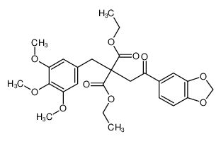 7400-87-5 spectrum, diethyl 2-[2-(1,3-benzodioxol-5-yl)-2-oxoethyl]-2-[(3,4,5-trimethoxyphenyl)methyl]propanedioate