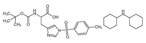 Dicyclohexylamine (S)-2-((tert-butoxycarbonyl)amino)-3-(1-tosyl-1H-imidazol-4-yl)propanoate 65057-34-3